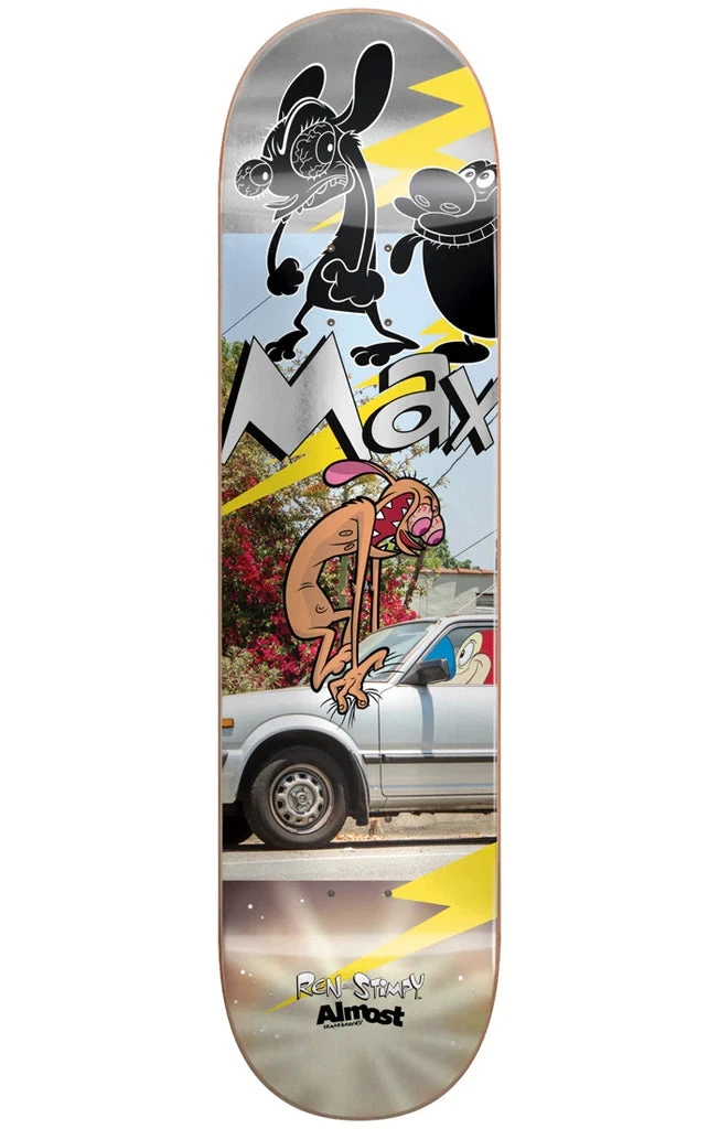 Decks Almost Max Ren & Stimpy Road Rage R7 Skateboard Deck - 8.25" 3 Decks Almost Max Ren & Stimpy Road Rage R7 Skateboard Deck - 8.25"