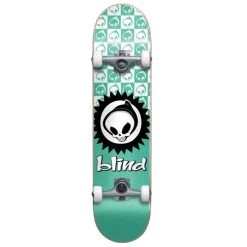 Blind Checkered Reaper Youth FP Skateboard Complete - 7.375" Teal SKATEBOARDS