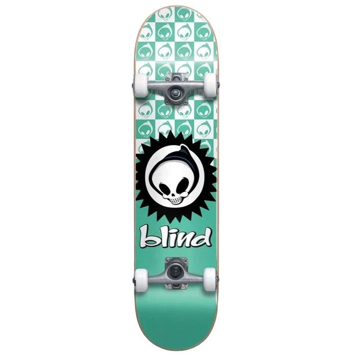Blind Checkered Reaper Youth FP Skateboard Complete - 7.375" Teal SKATEBOARDS 3 Blind Checkered Reaper Youth FP Skateboard Complete - 7.375" Teal SKATEBOARDS