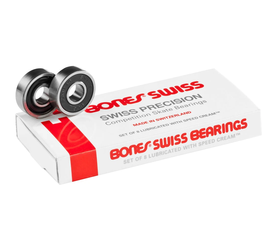 Bones Swiss Skateboard Bearings (Set Of 8) 3 Bones Swiss Skateboard Bearings (Set Of 8)