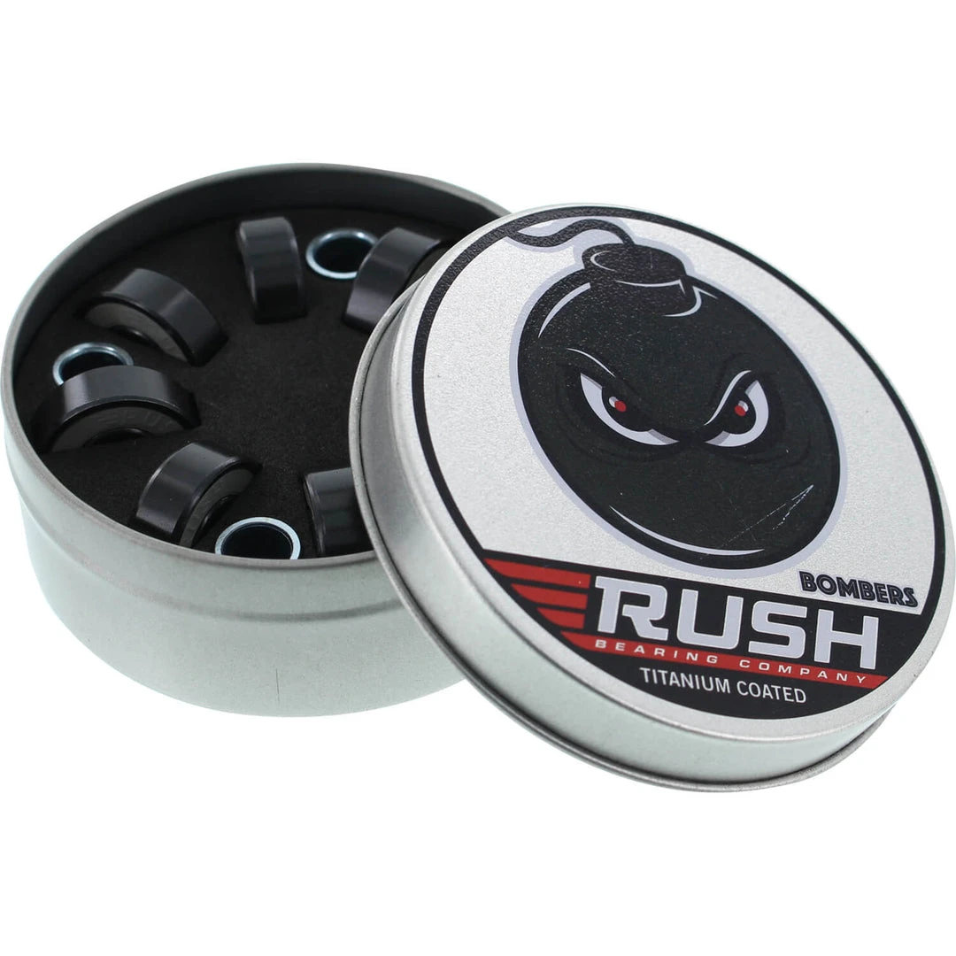Rush 8mm Titanium Coated Bomber Skateboard Bearings (Set Of 8) 3 Rush 8mm Titanium Coated Bomber Skateboard Bearings (Set Of 8)