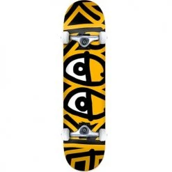 Krooked Bigger Eyes Mid Skateboard Complete 7.3" - Yellow SKATEBOARDS