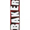 Baker Brand Logo Skateboard Deck - 8.0" Red/White