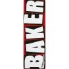 Baker Brand Logo Skateboard Deck - 7.3" Red/White