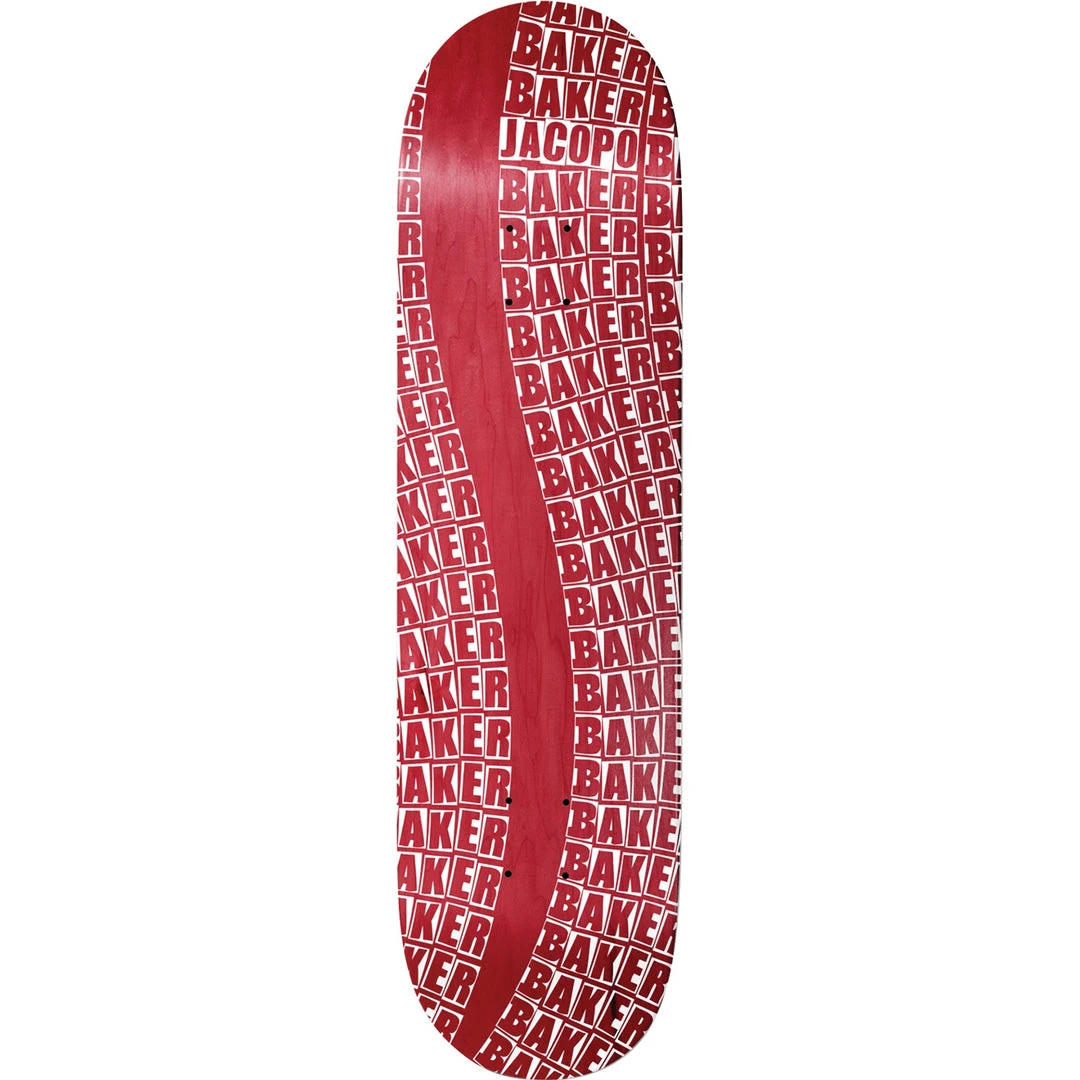 Baker Jacopo Carozzi Wavy Skateboard Deck - 8.125" Red 3 Baker Jacopo Carozzi Wavy Skateboard Deck - 8.125" Red