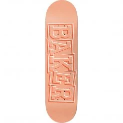 Baker Hawk Ribbon Name Deck 8.0" - Peach