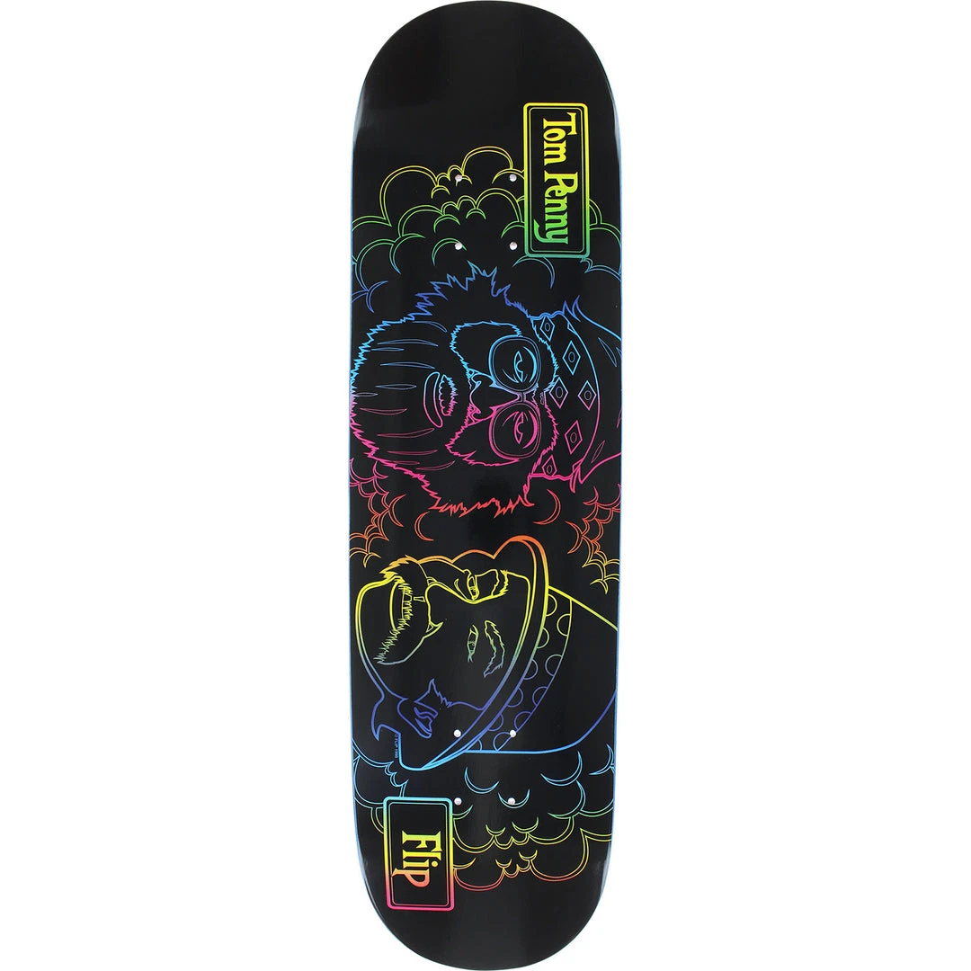 Decks Flip Tom Penny Toms Friends Blacklight Skateboard Deck - 8.25" 3 Decks Flip Tom Penny Toms Friends Blacklight Skateboard Deck - 8.25"