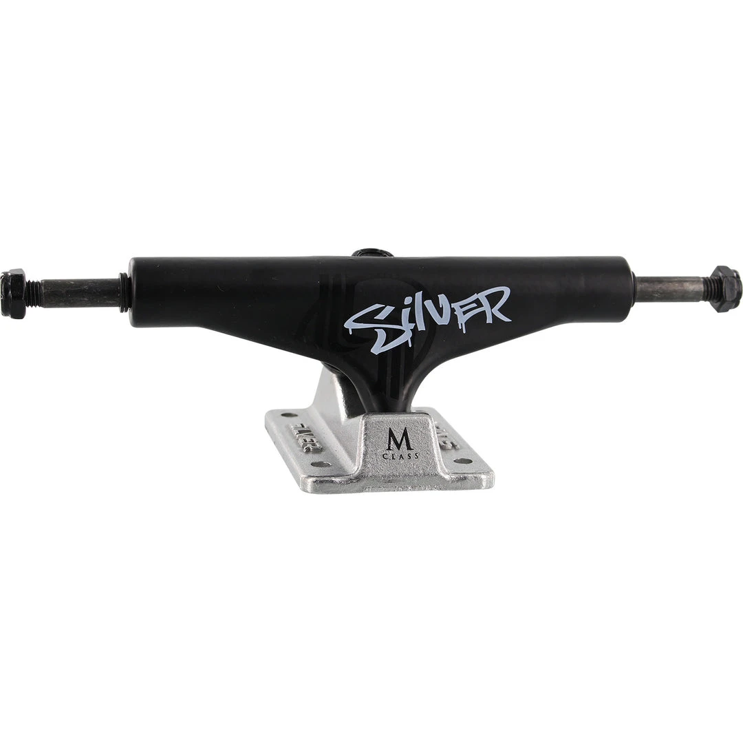 Silver M-Class Skateboard Trucks 8.25" - Blackout Black/Polished (Set Of 2) Silver M-Class Skateboard Trucks 8.25" - Blackout Black/Polished (Set Of 2)