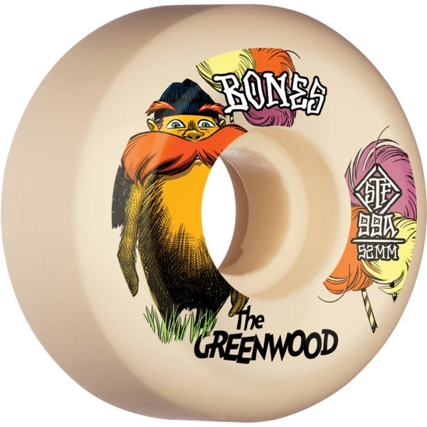 Bones STF Greenwood V5 The Greenwood 52mm 100a Wheels - White (Set Of 4) 3 Bones STF Greenwood V5 The Greenwood 52mm 100a Wheels - White (Set Of 4)