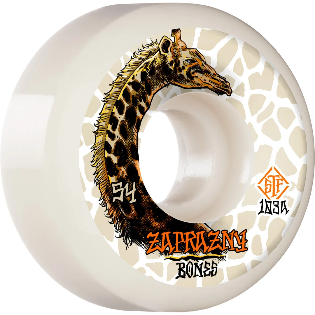 Bones STF Zaprazny Giraffe II V5 54mm 103a Wheels - White (Set Of 4) 3 Bones STF Zaprazny Giraffe II V5 54mm 103a Wheels - White (Set Of 4)
