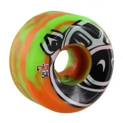 Pig Wheels Head Conical 54mm 101a - Green/Orange Swirl (Set Of 4)