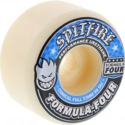 Spitfire Wheels F4 Conical Full 53mm 99a - White/Blue (Set Of 4)