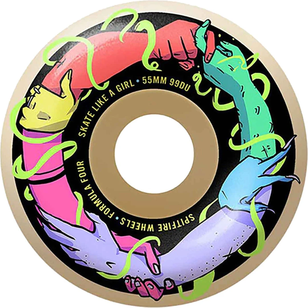 Spitfire Wheels F4 Classic Friends Of Slag 55mm 99a - Natural (Set Of 4) 3 Spitfire Wheels F4 Classic Friends Of Slag 55mm 99a - Natural (Set Of 4)