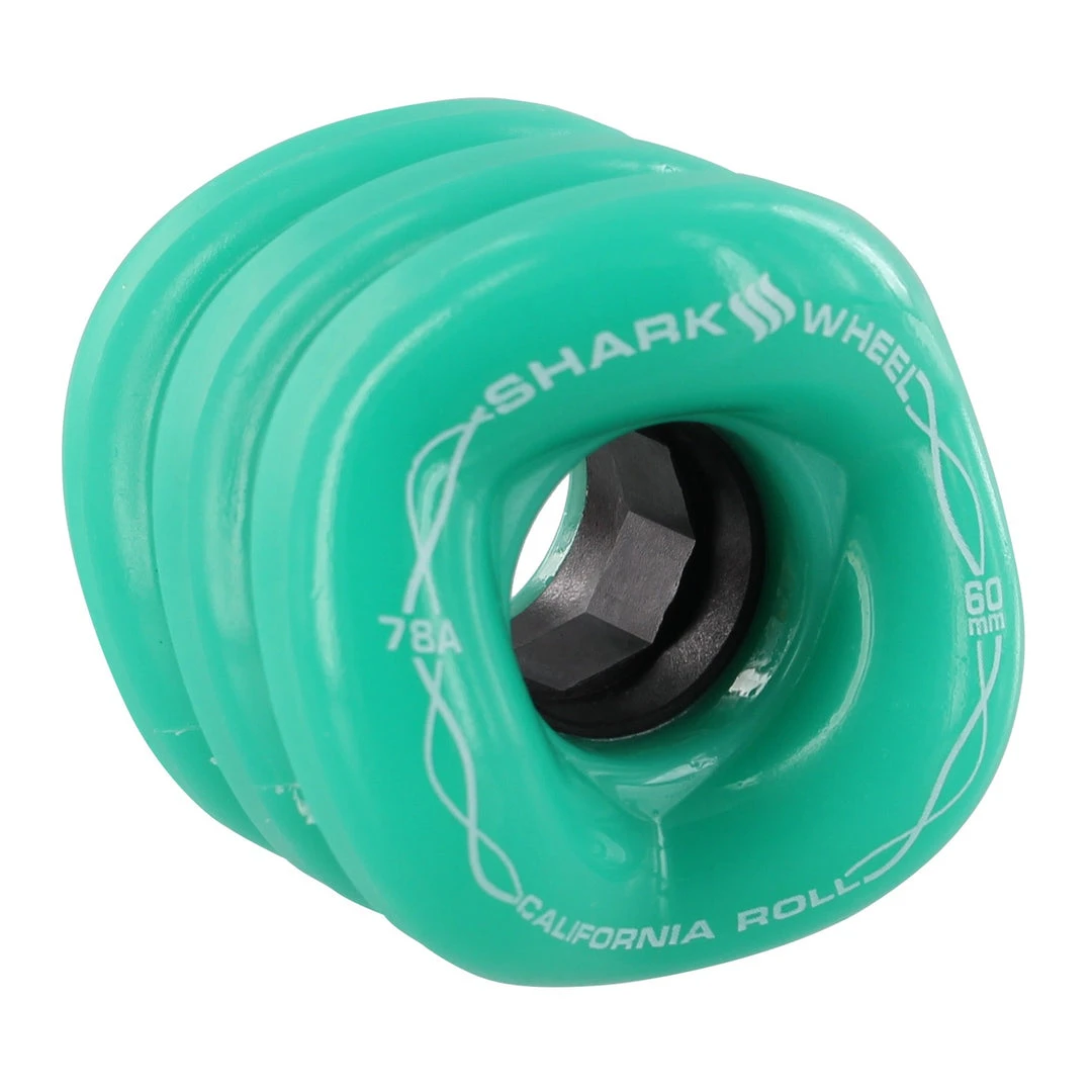Shark Wheels California Roll 60mm 78a - Turquoise (Set Of 4) 3 Shark Wheels California Roll 60mm 78a - Turquoise (Set Of 4)