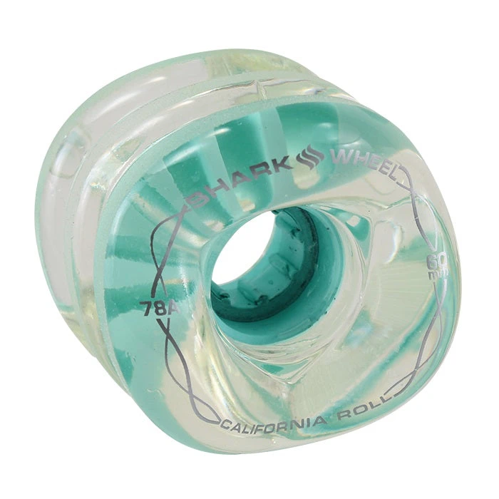 Shark Wheels California Roll 60mm 78a - Clear/Mint Hub (Set Of 4) 3 Shark Wheels California Roll 60mm 78a - Clear/Mint Hub (Set Of 4)