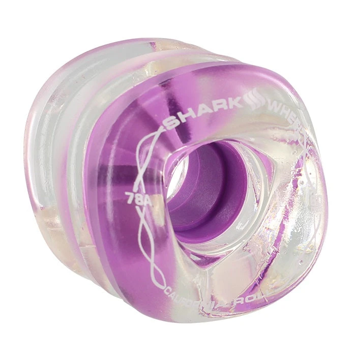 Shark Wheels California Roll 60mm 78a - Clear/Purple Hub (Set Of 4) 3 Shark Wheels California Roll 60mm 78a - Clear/Purple Hub (Set Of 4)