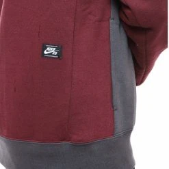 Nike SB Icon Blocked Hoodie - Black/Burgundy MEN