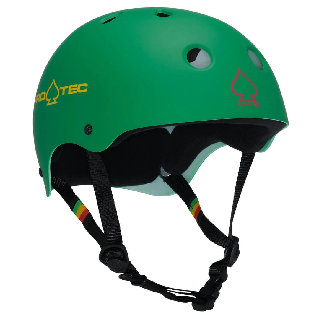 ProTec Classic Skate Helmet - Rubber Rasta Green 3 ProTec Classic Skate Helmet - Rubber Rasta Green