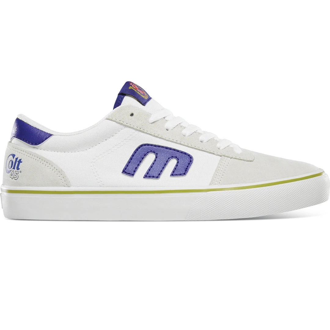 Etnies Shoes Calli Vulc X Colt 45 - White/Navy/Gold MEN Etnies Shoes Calli Vulc X Colt 45 - White/Navy/Gold MEN