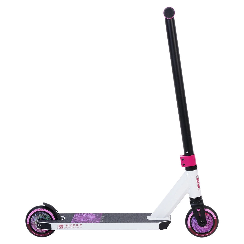 Complete Scooters Invert Supreme Mini 1-4-8 Complete Scooter - White/Black/Pink 4 Complete Scooters Invert Supreme Mini 1-4-8 Complete Scooter - White/Black/Pink