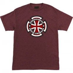 MEN Independent Ringed Cross T-Shirt Medium - Burgundy Heather