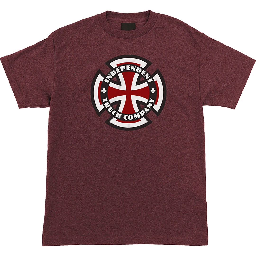 MEN Independent Ringed Cross T-Shirt Medium - Burgundy Heather 3 MEN Independent Ringed Cross T-Shirt Medium - Burgundy Heather