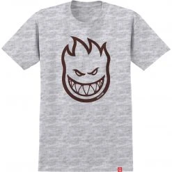 Spitfire Bighead Short Sleeve T-Shirt - Ash Heather/Dark Red