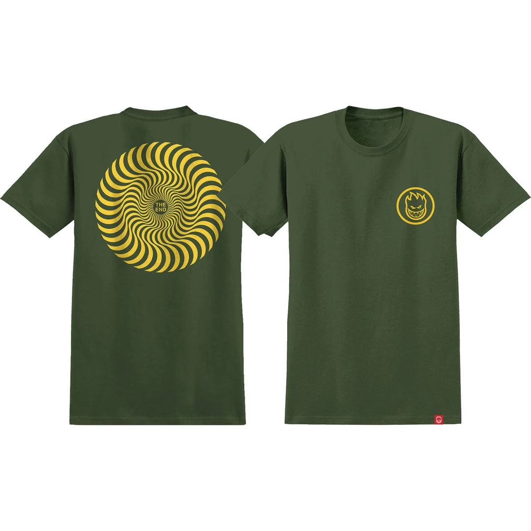 MEN Spitfire Classic Swirl T-Shirts Medium - Military Green/Yellow 3 MEN Spitfire Classic Swirl T-Shirts Medium - Military Green/Yellow