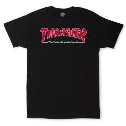 Thrasher Magazine Outlined T-Shirt - Black MEN
