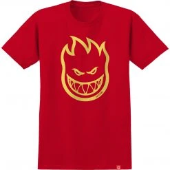 MEN Spitfire Bighead Youth T-Shirts - Red/Yellow