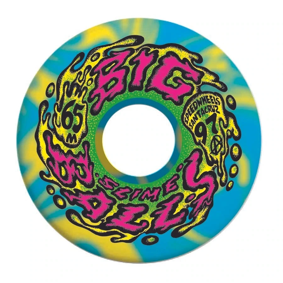 Slime Balls Big Balls Wheels 65mm 97a - Blue/Yellow Swirl (Set Of 4) Slime Balls Big Balls Wheels 65mm 97a - Blue/Yellow Swirl (Set Of 4)