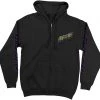 Santa Cruz Multi Strip Zip Hooded Mens Sweatshirt - Black