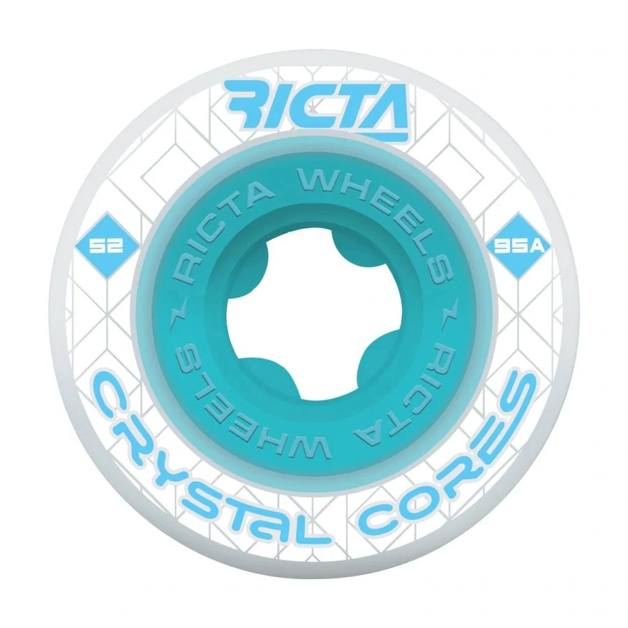 Ricta Crystal Core Wheels 52mm 99a - White/Blue (Set) 3 Ricta Crystal Core Wheels 52mm 99a - White/Blue (Set)