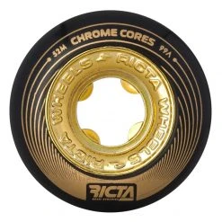Ricta Chrome Core Wheels 52mm 99a - Black/Gold (Set) 5 Ricta Chrome Core Wheels 52mm 99a - Black/Gold (Set)