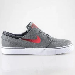 MEN Nike Zoom Stefan Janoski Leather - Med Base Grey/Laser Crimson-Black