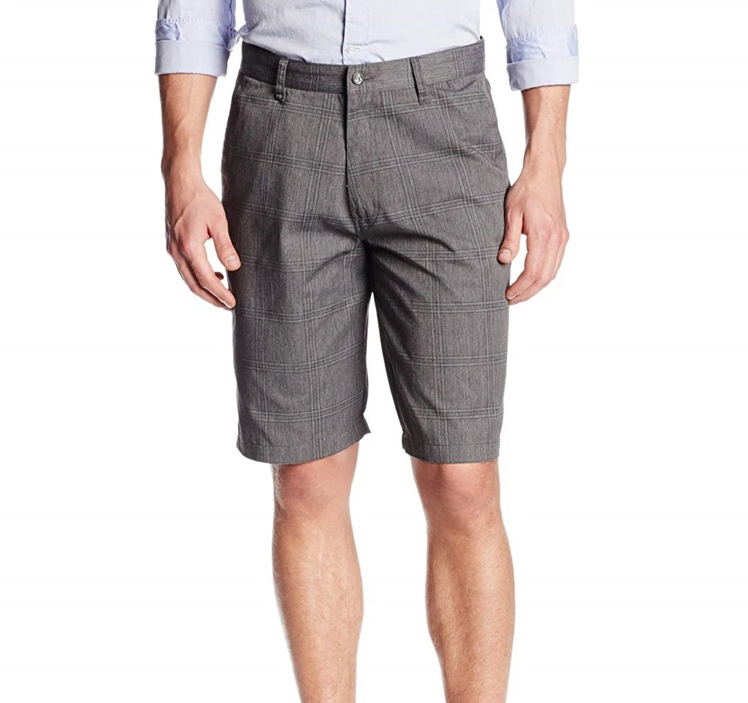 Volcom Shorts Frickin Plaid Chino - Charcoal Heather MEN Volcom Shorts Frickin Plaid Chino - Charcoal Heather MEN