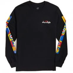 MEN Lakai Chocolate Flags Long Sleeve Tee - Black