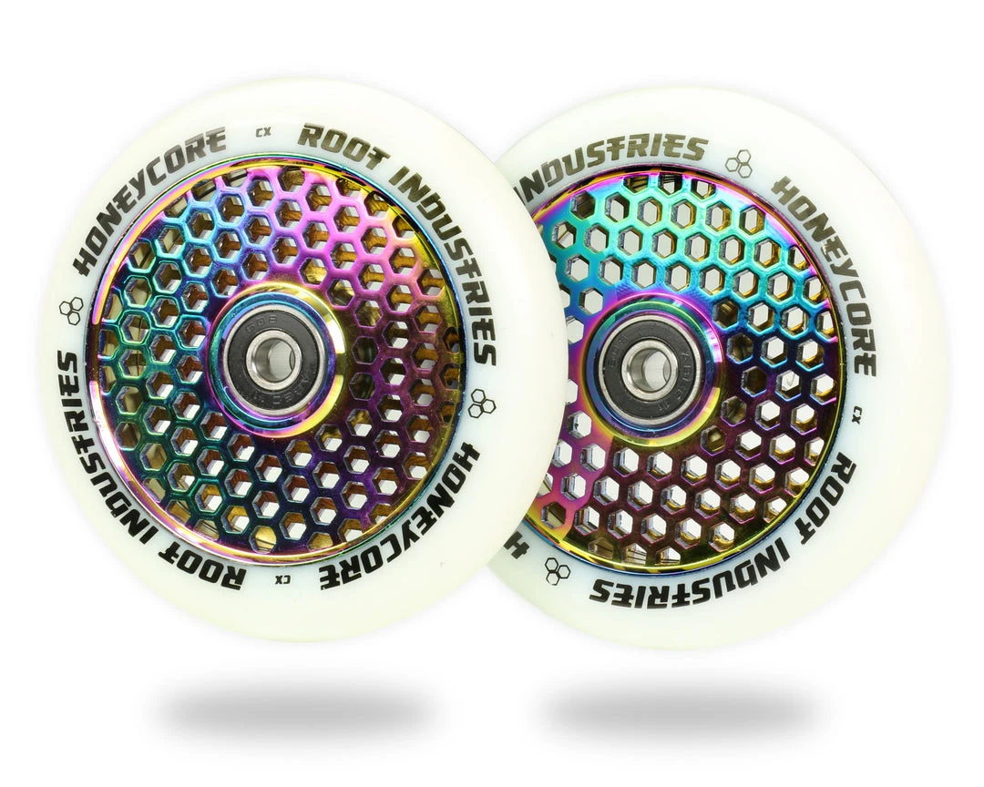 Root Industries HoneyCore Wheels 110mm - White/Rocket Fuel (Pair) 3 Root Industries HoneyCore Wheels 110mm - White/Rocket Fuel (Pair)