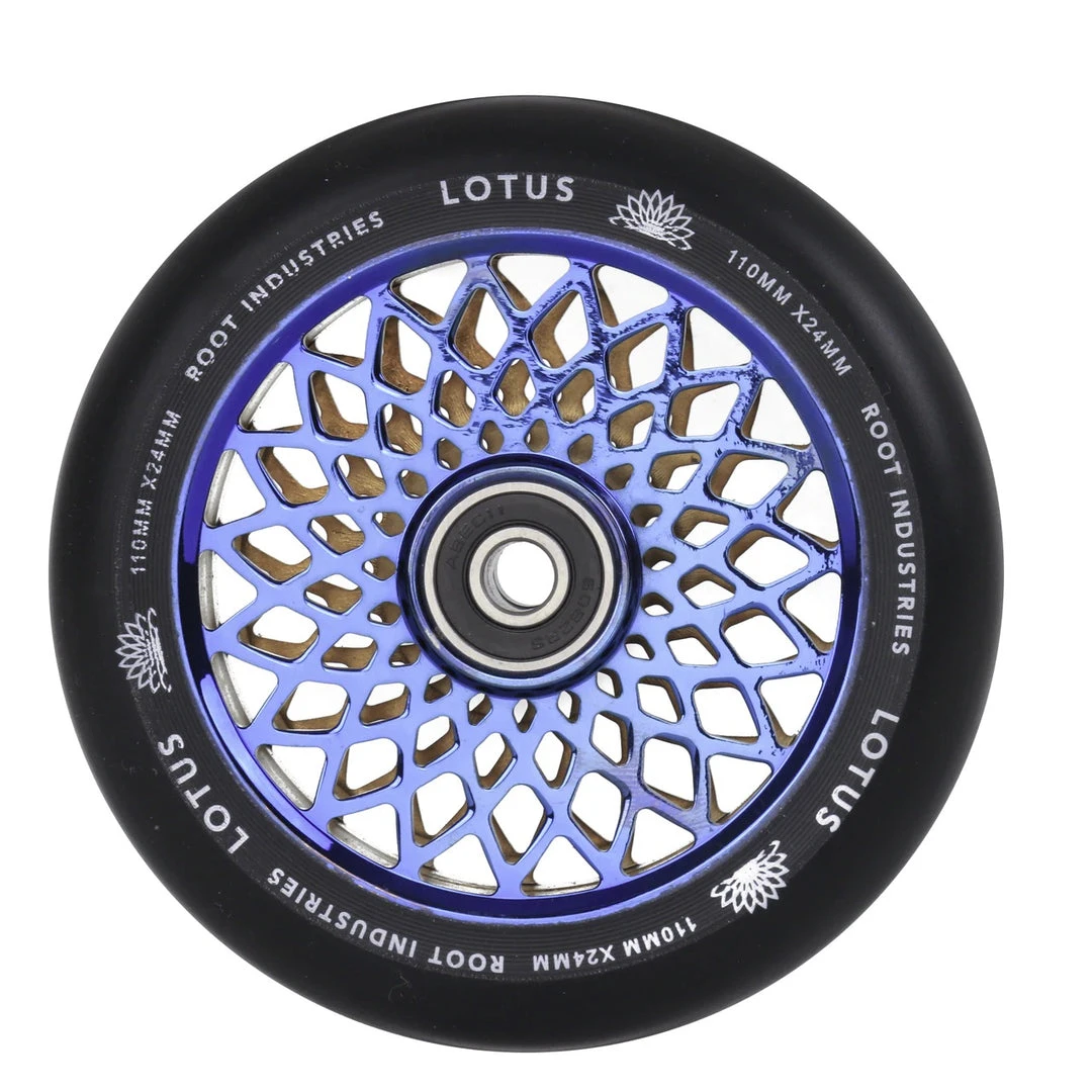 Root Industries 110mm X 24mm Lotus Wheels - Black/Blu-ray (Pair) 3 Root Industries 110mm X 24mm Lotus Wheels - Black/Blu-ray (Pair)