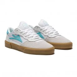 Lakai Shoes Cambridge - White/Teal Suede