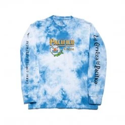 MEN Lakai Cerveza Long Sleeve T-Shirt - Navy Tie Dye