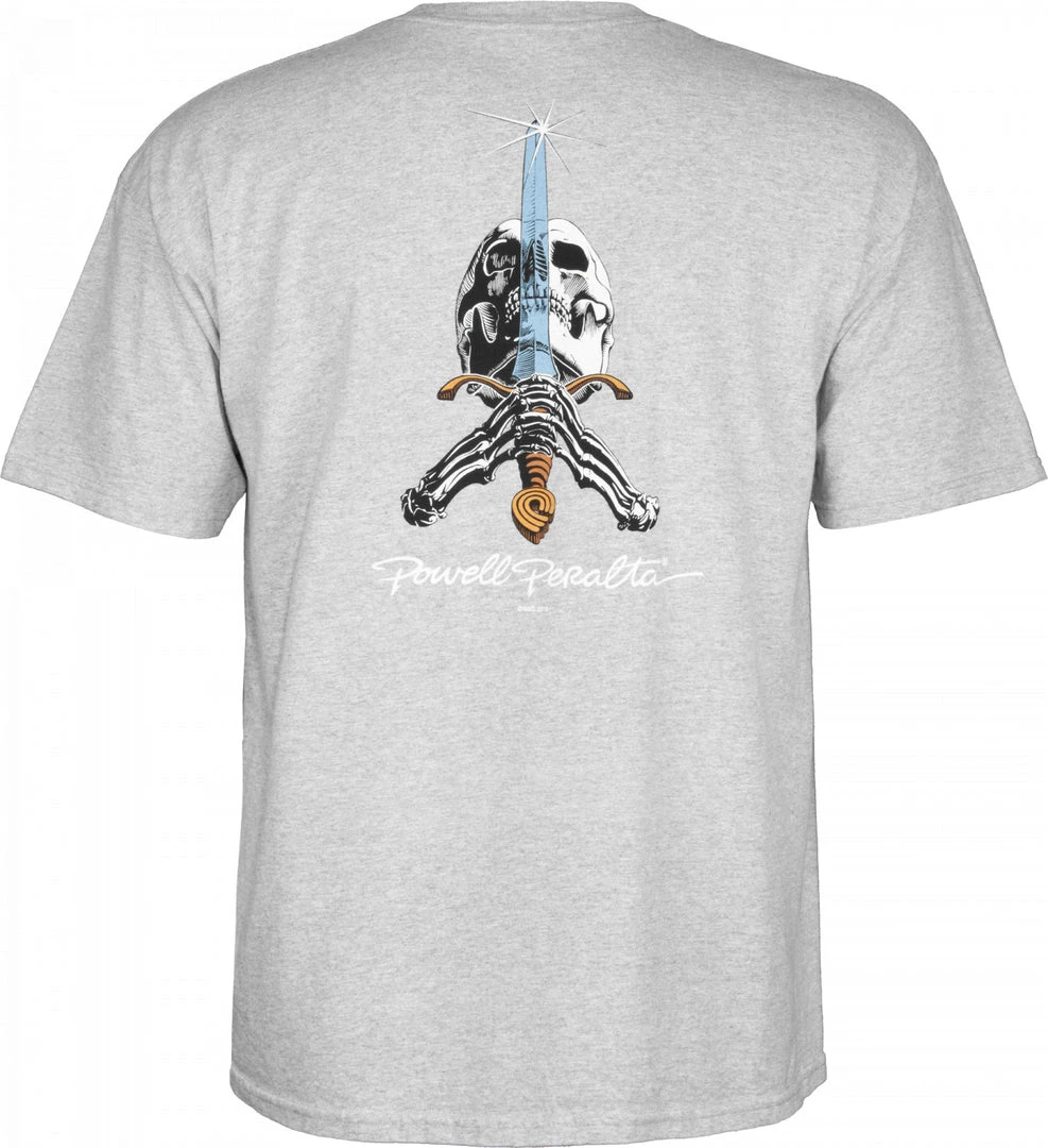 Powell Peralta Skull & Sword T-shirt - Gray 4 Powell Peralta Skull & Sword T-shirt - Gray