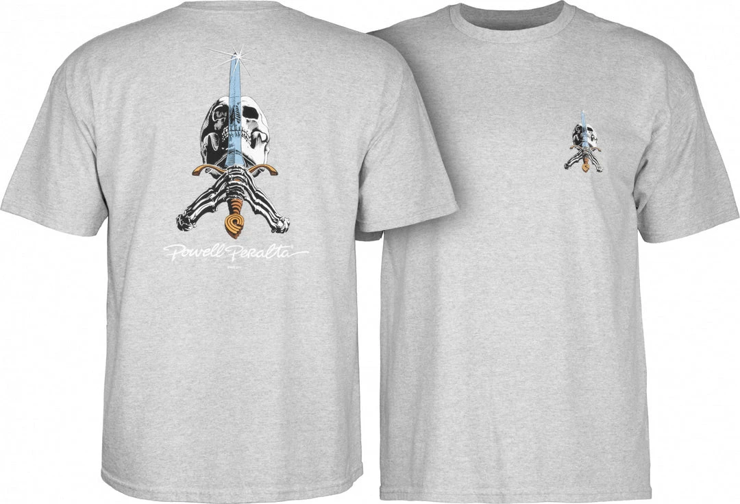Powell Peralta Skull & Sword T-shirt - Gray 3 Powell Peralta Skull & Sword T-shirt - Gray