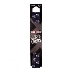 Quad Parts Riedell Criss Cross Skate Laces Medium 1/2" Width - Black With Skulls