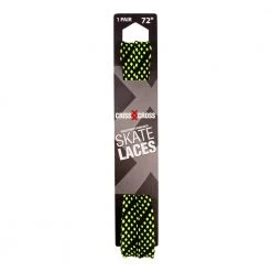 Riedell Criss Cross Skate Laces Medium 1/2" Width - Black/Neon Yellow