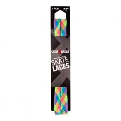 Riedell Criss Cross Skate Laces Medium 1/2" Width - Rainbow Plaid Quad Parts