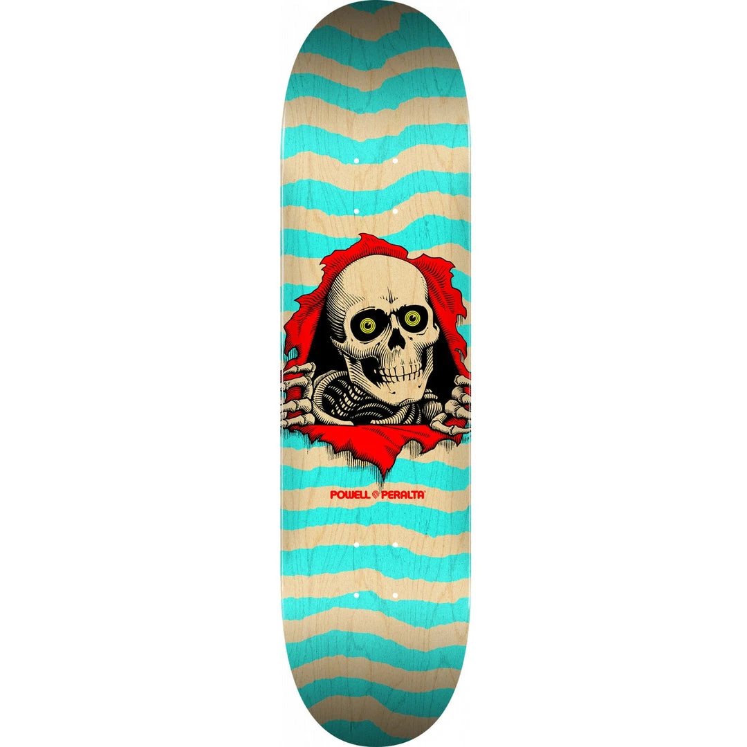Powell Peralta Ripper Skateboard Deck 242 - 8.0" Natural/Turquoise Decks 3 Powell Peralta Ripper Skateboard Deck 242 - 8.0" Natural/Turquoise Decks