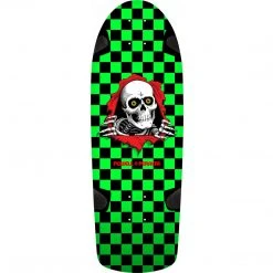 Powell Peralta OG Ripper Checker Skateboard Deck - 10" Green/Black