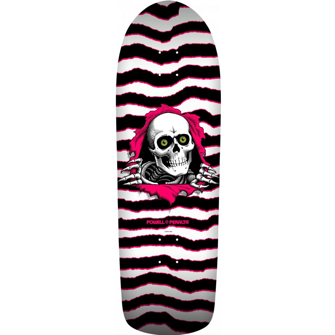 Powell Peralta Old School Ripper Skateboard Deck - 9.89" White/Pink Decks 3 Powell Peralta Old School Ripper Skateboard Deck - 9.89" White/Pink Decks