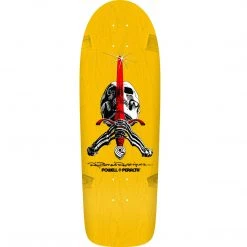 Powell Peralta Ray Rodriguez OG Skull And Sword Skateboard Deck 10" - Yellow